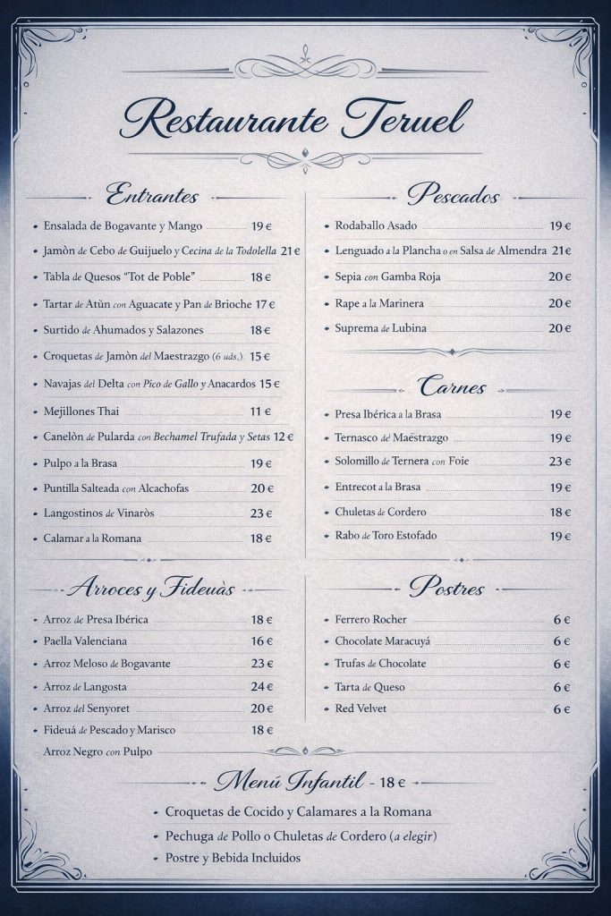 Carta Restaurante