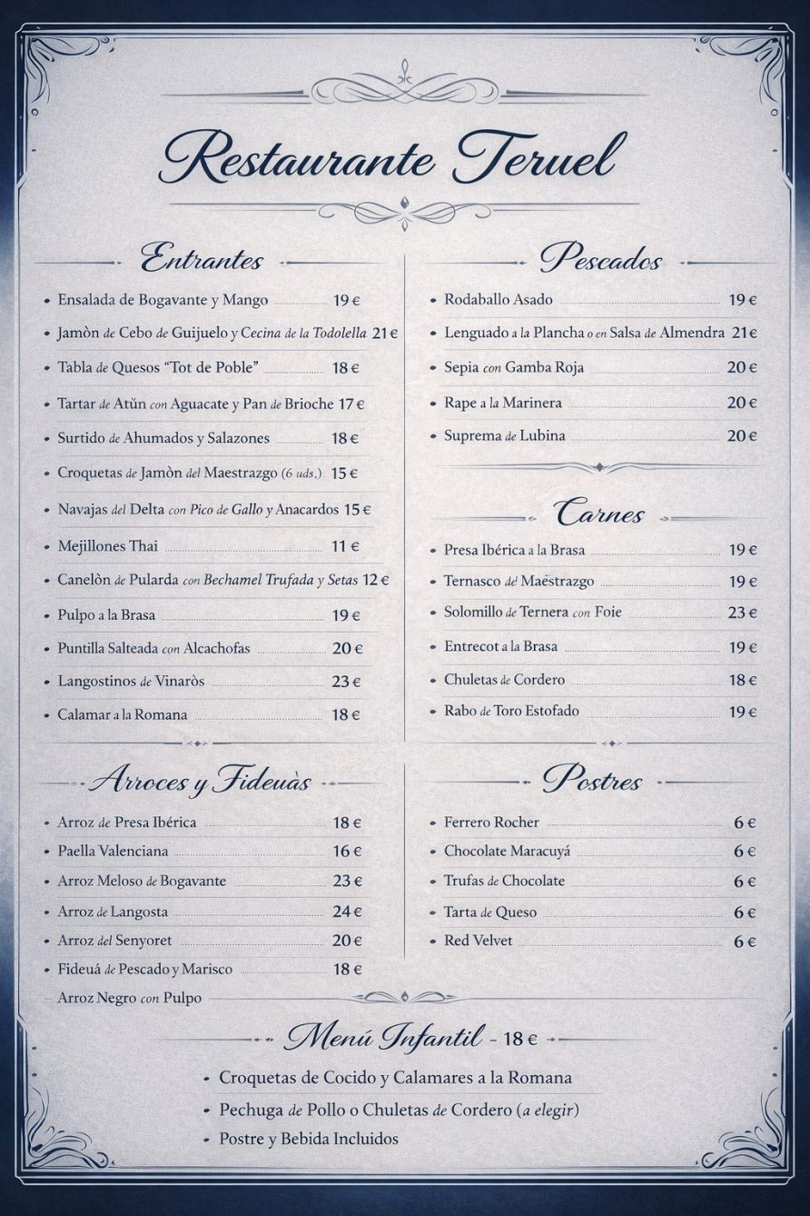 Carta Restaurante