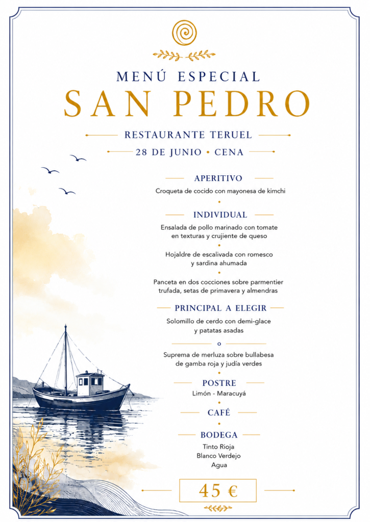 🌊CENA ESPECIAL DE SAN PEDRO🌊